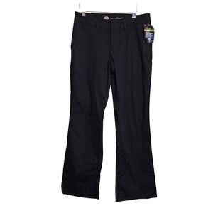 NWT Dickies Womens Mid Rise Slim Fit Boot Cut Stretch Twill Pants‎ Black Size 6R